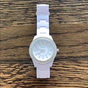 Fossil Glitz White Resin Ladies Watch ES2444